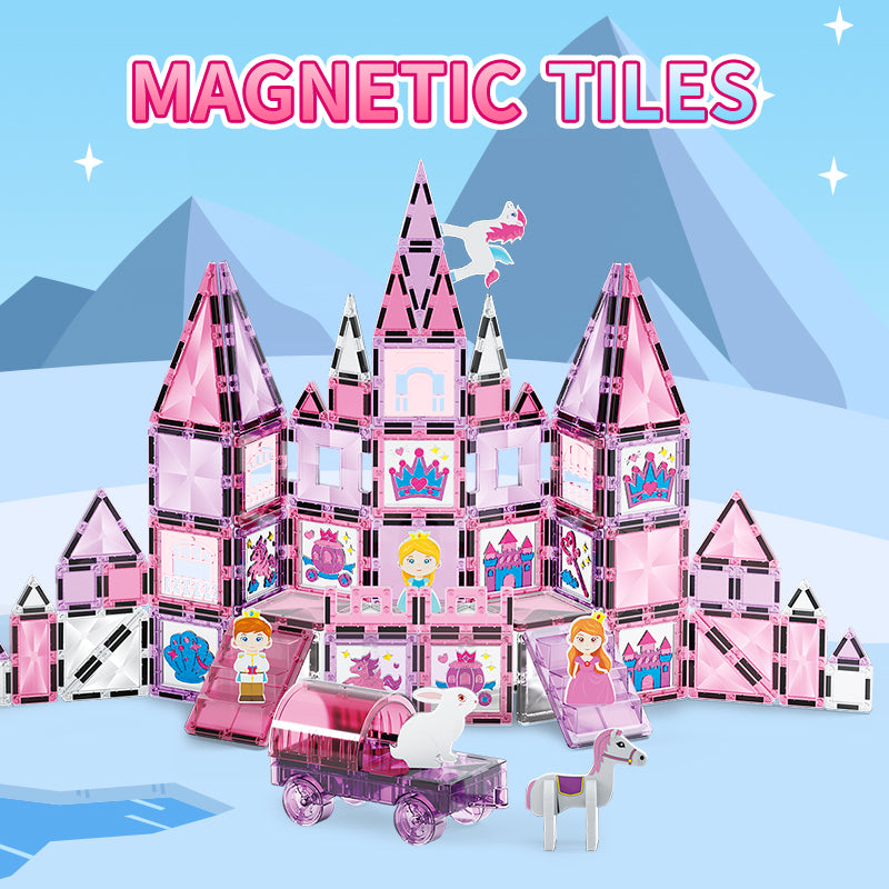 Window art Magnetic Tiles Castle 78Pcs
