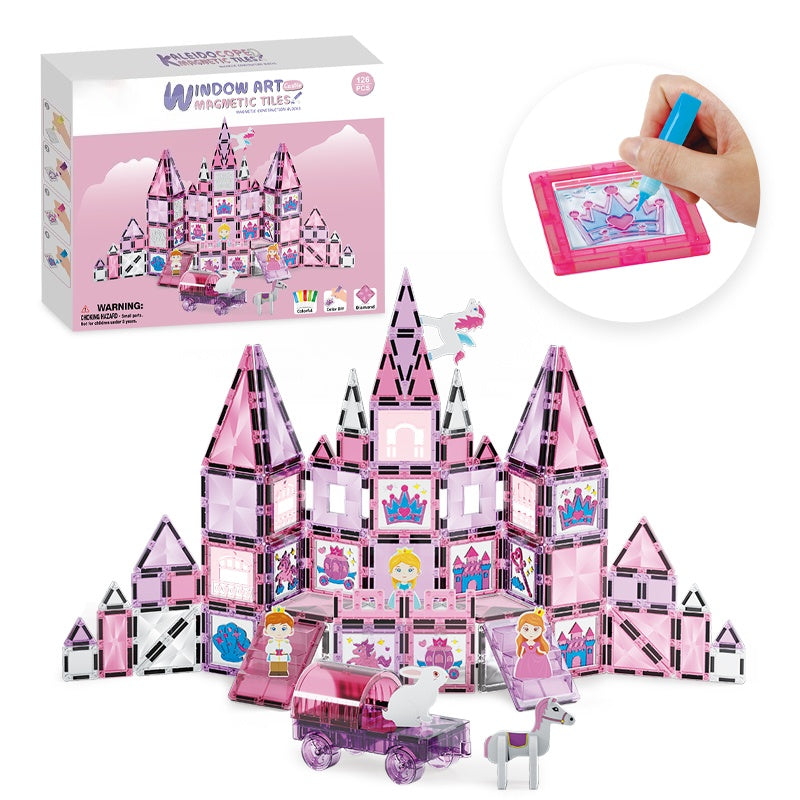Window art Magnetic Tiles  Castle 78Pcs