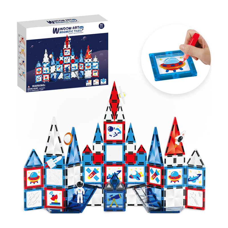 Windows art Magnetic Tiles Space 90Pcs