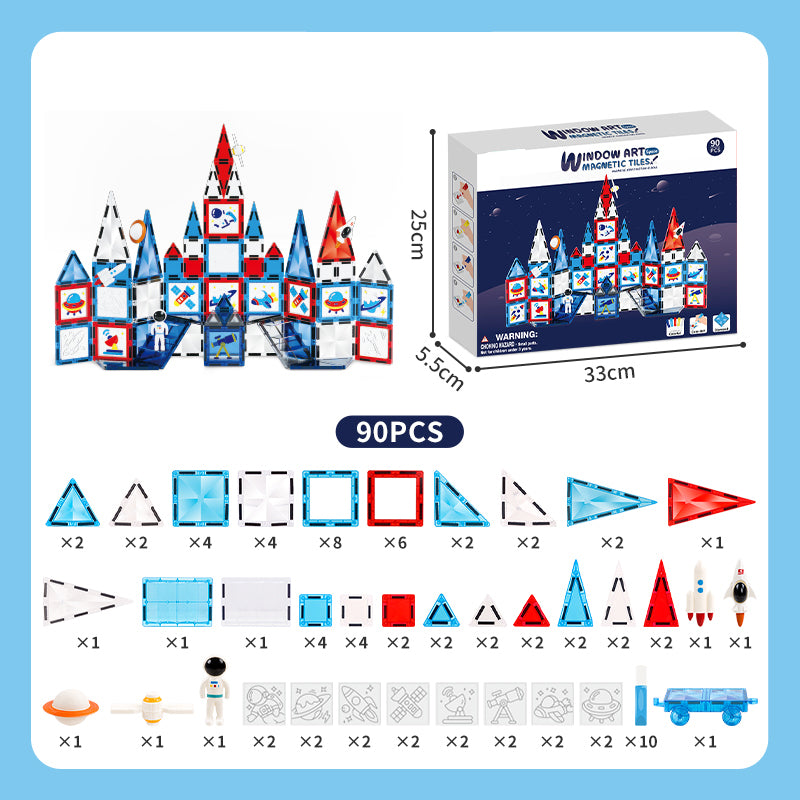 Windows art Magnetic Tiles Space 90Pcs