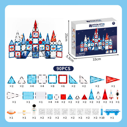 Windows art Magnetic Tiles Space 90Pcs